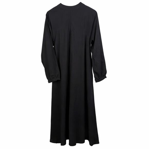 Natalia Martin Fiore Black Flat Cotton Maxi Dress Caftan XS - Picture 4 of 4